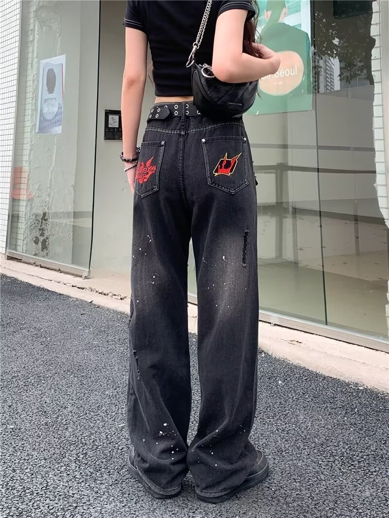 "Women's Denim Overalls - Classic Black Lumberjack Style, Relaxed Fit, Straight Leg, Comfortable & Stylish For Spring And Autumn_mkmklike.com