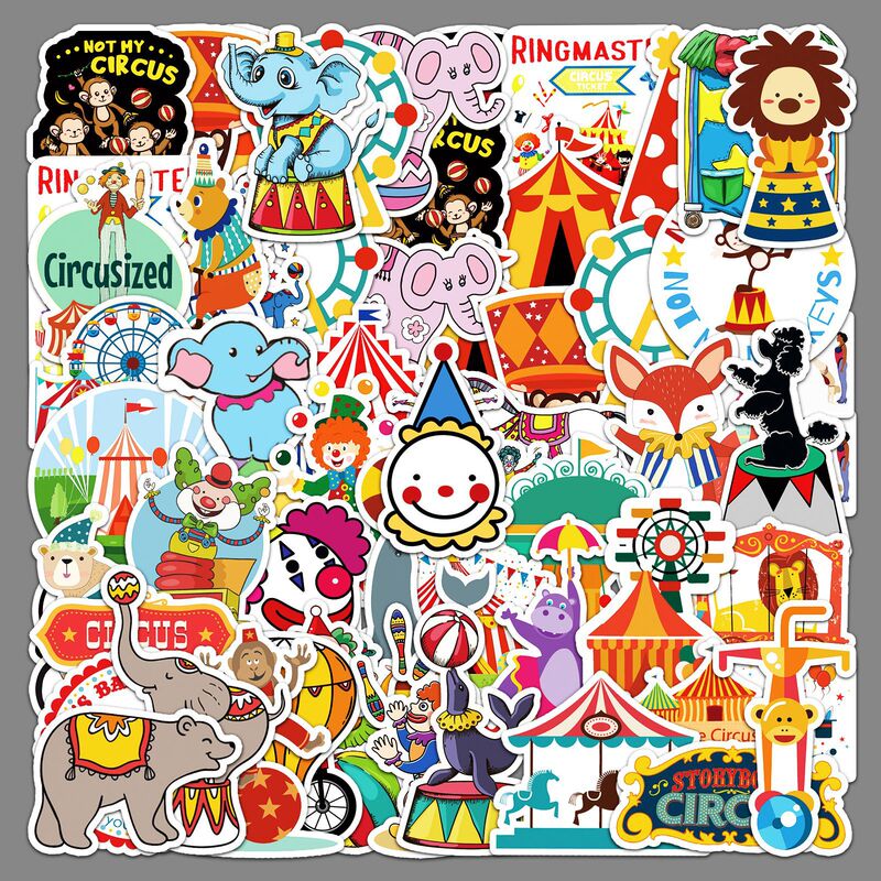 50 Circus Creative Trend Stickers Skateboard Luggage Stickers Laptop Car Motorcycle Decoration