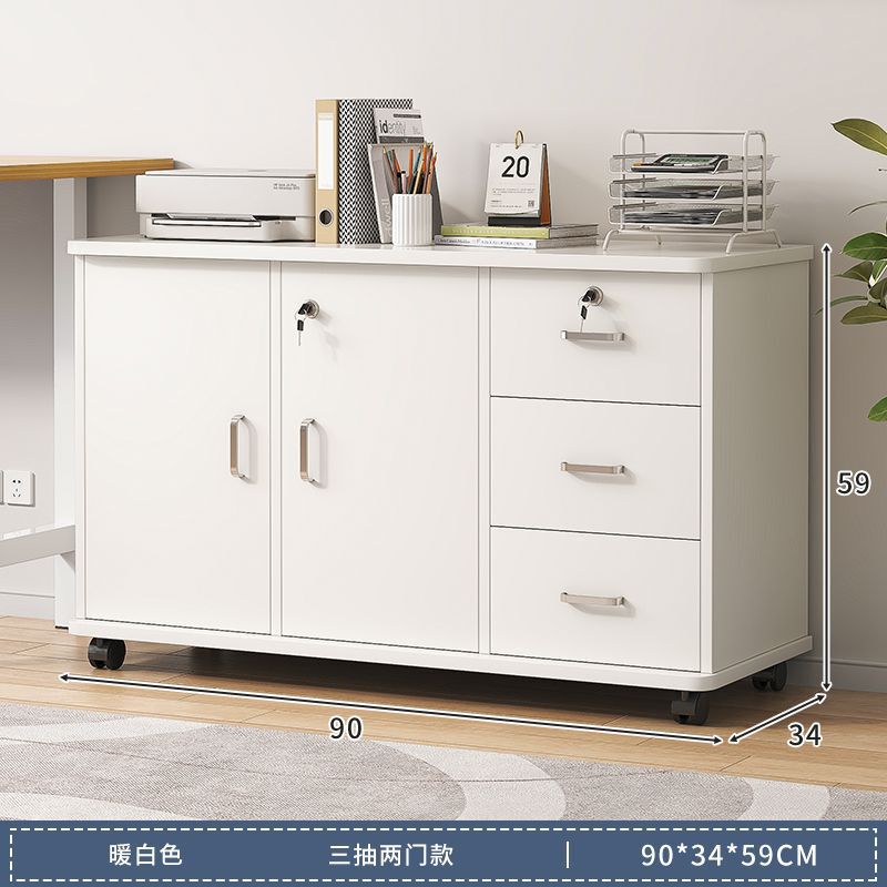 ファイルキャビネット オフィス木製ロック付き収納キャビネット モバイル収納キャビネット 引き出しキャビネット 車輪付き テーブル下の小さなテーブルキャビネット ローキャビネット|undefined