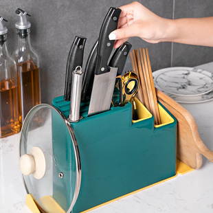 Kitchen Knife Rack Storage Rack Multifunctional Countertop Storage Rack Chopping Board Rack Chopping Board Rack Chopsticks Cage Draining Knife Knife Holder