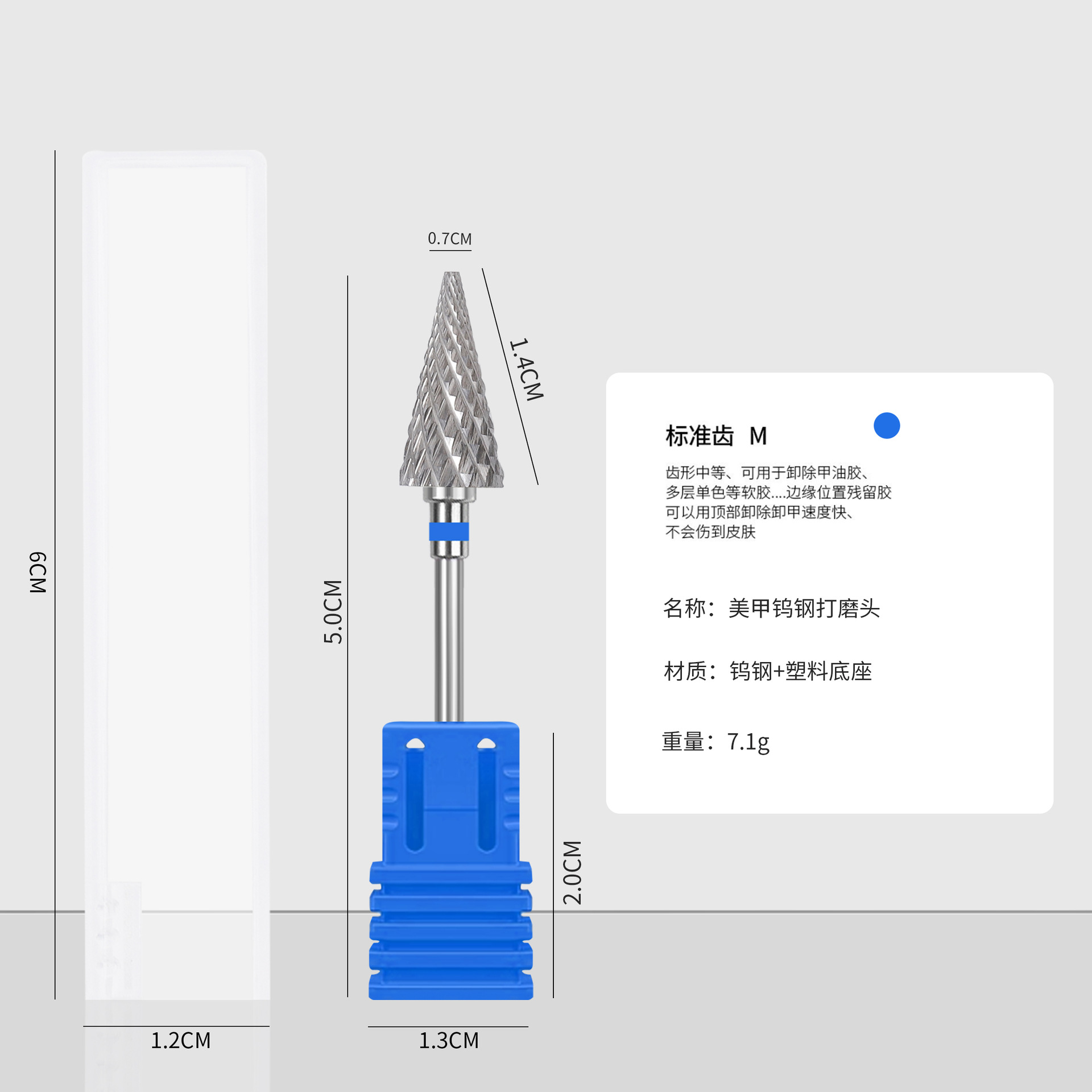 Cabeza de molienda de paraguas azul M