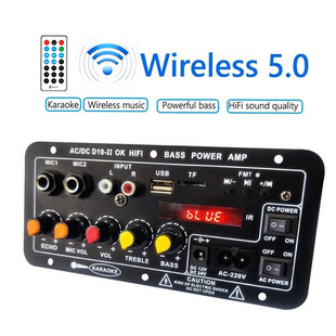 Cross-Border Hot Product 12V24V220V with Display Bluetooth Car Subwoofer Amplifier Board Home K Song Mic