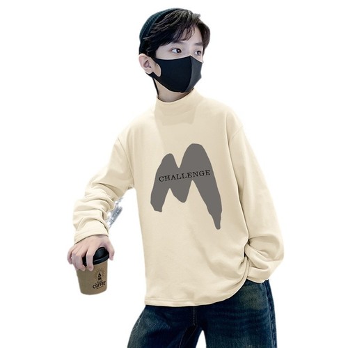 Y2415# Boys' Medium/Large Spring/Autumn Long-Sleeve Hooded Top Stylish Streetwear Korean Style Versatile Top