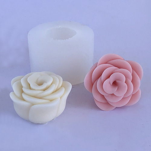 Large peony flower scented candle flower silicone mold camellia plaster ornament baking mousse cake mold