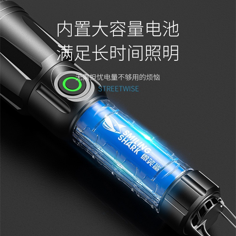 跨境新款便携带挂钩数字电量显示COB侧灯多功能户外照明手电筒|undefined