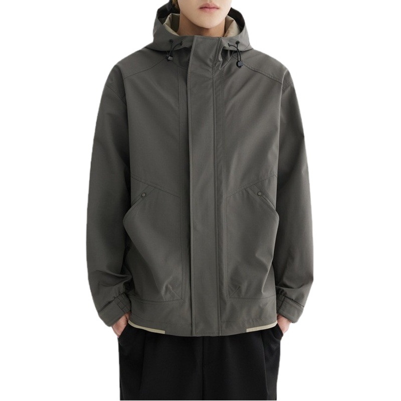 Wuge chaqueta con capucha casual para hombre para hombre 2024 primavera nueva chaqueta de todo fósforo de moda chaqueta para hombre chaqueta de herramientas