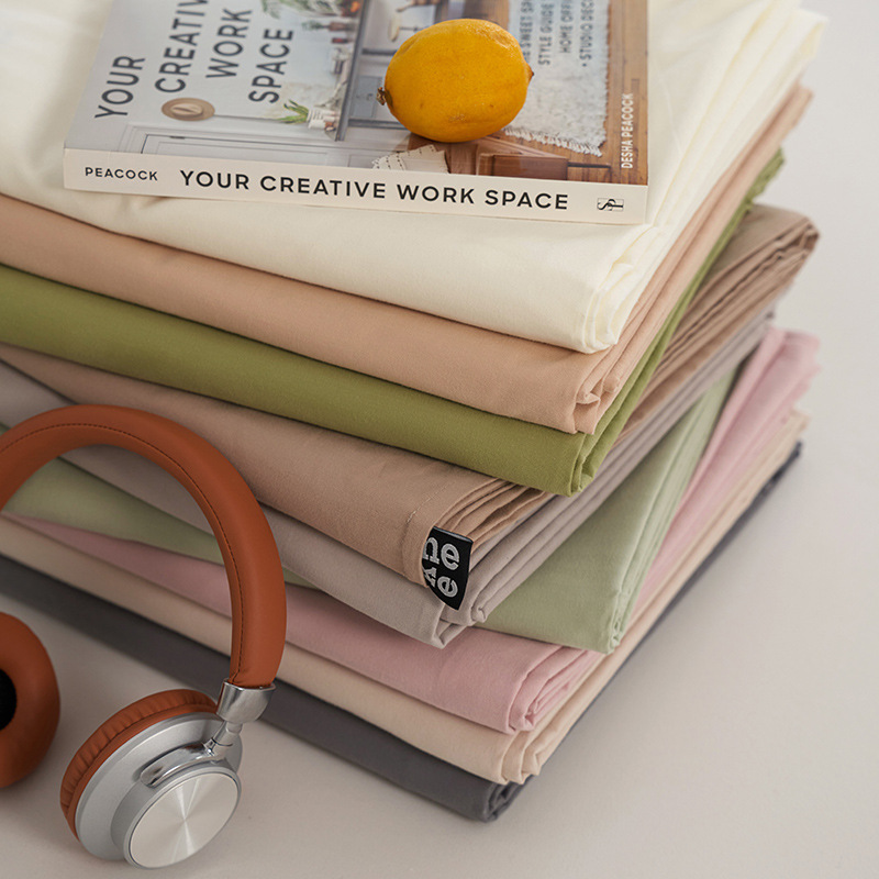 Class A baby grade ~ cotton brushed bed sheet single product simple solid color autumn and winter thickened cotton fitted sheet A circle of rubber band