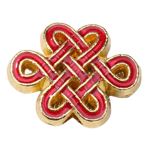 Alloy Drip Enamel Cloisonné Chinese Knot DIY Handmade Gold Plated Enamel Wire Wrapping Pendant Back Cloud Separating Bead Accessory Material