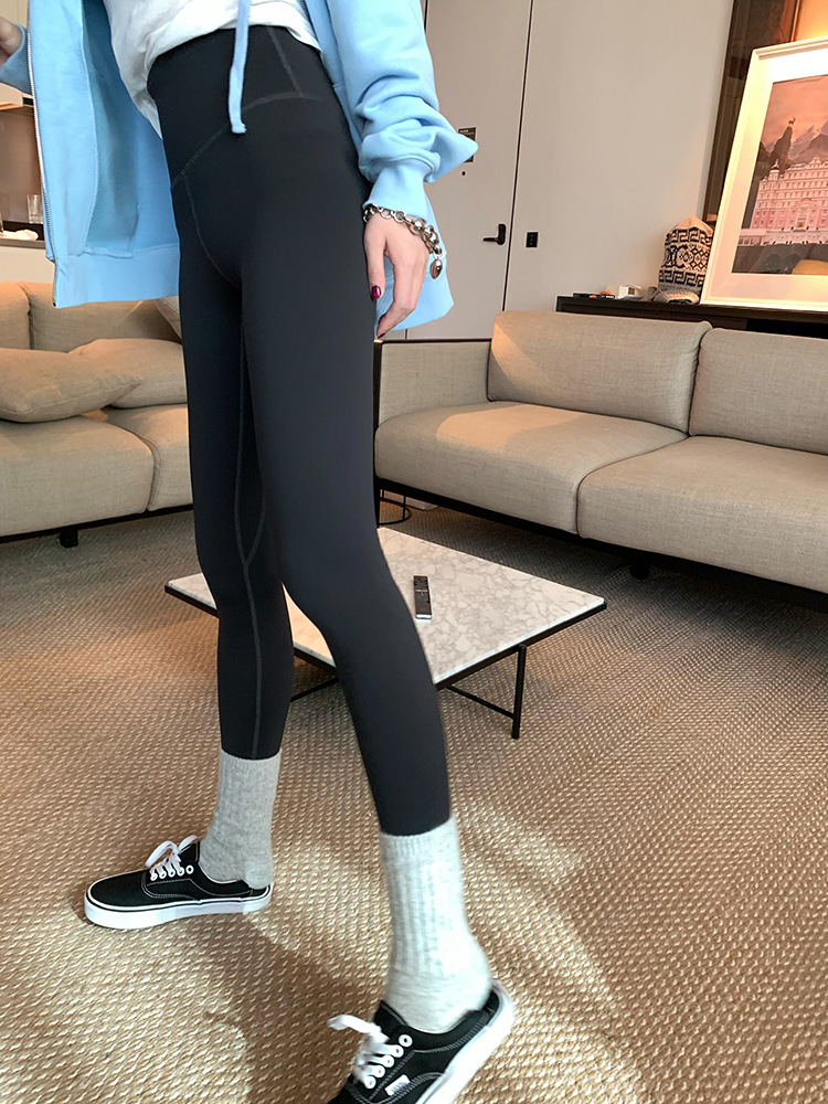 【现货】VC瑞士抓绒瑜伽裤灰黑色版打底裤百搭2024春季新款