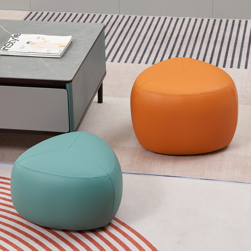 Soft Low Stool for Home Use, Small Stool, Sofa Stool, Living Room Coffee Table Stool, Triangular Stool, Leather Stool, Sitting Stool