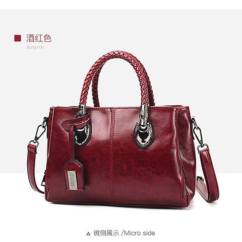European and American retro women's bag trend, new cross-border hand-held shoulder crossbody bag made of oil wax leather for export, one piece, global consignment undefined