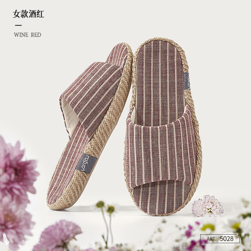 Amazonas zapatillas de lino para mujeres de verano interior antideslizante para el hogar tela de algodón lino zapatillas frías para hombres de primavera y otoño