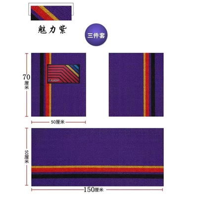 Car Foot Mat Long Self-adhesive | Universal Foot Pad - main-face-5070-rear-row-50150-purple-three-piece-set