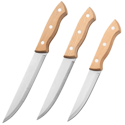 Wood-handled fruit knife, household stainless steel melon fruit knife, kitchen sharp multi-purpose small kitchen knife, boning knife, handle meat knife