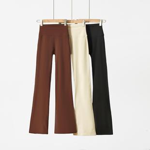 fleece-lined Yoga Flared Pants No Embarrassment Line High Waist Sports Fitness Wide Leg Pants Outer Wear Micro Horn Yoga Pants Women