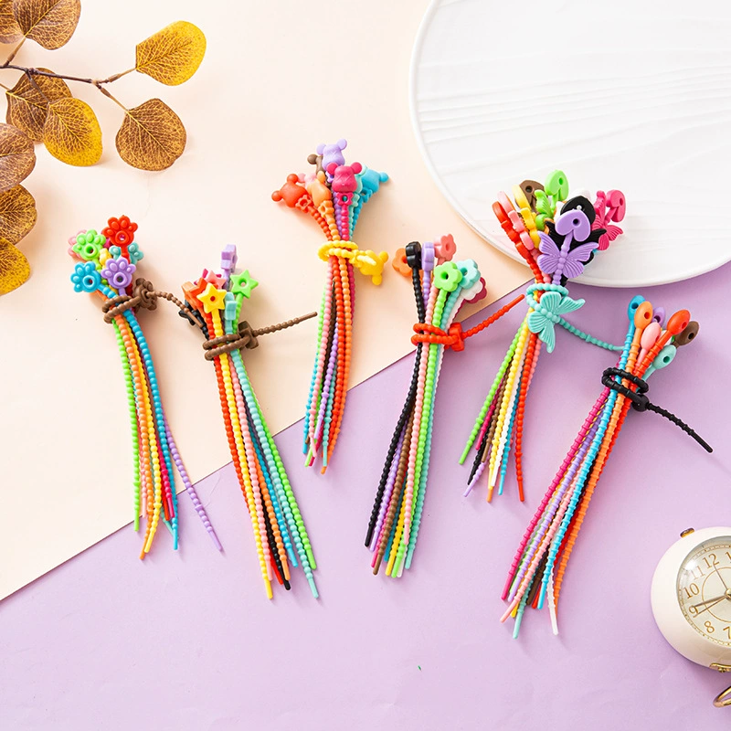 Большой 215 мм силиконовый кабельный галстук растягивающийся мультяшный брелок для ключей шнур цвет DIY кукла кулон ювелирные аксессуары