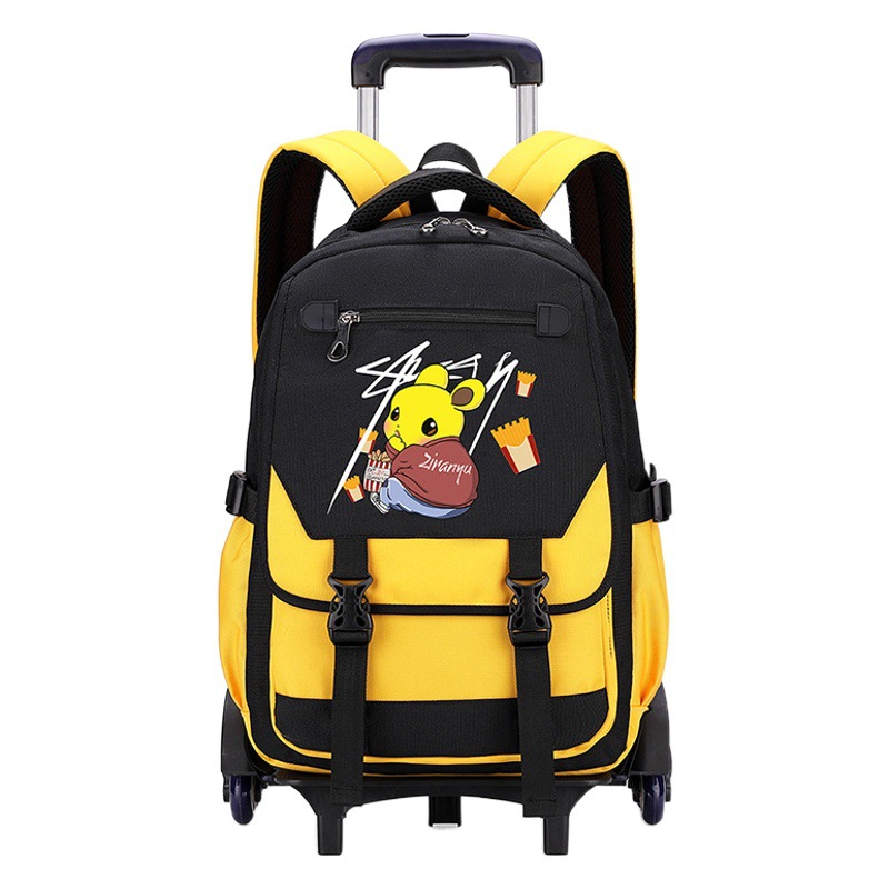 Peces naturales de una pieza de entrega de dibujos animados carro mochila 2-6 Grado de seis ruedas escalera al por mayor imprimible LOGOTIPO