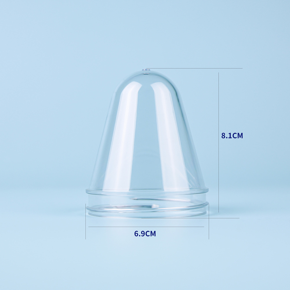 Grado alimenticio PET 69mm botella de boca ancha nueva materia prima especificación peso color múltiple