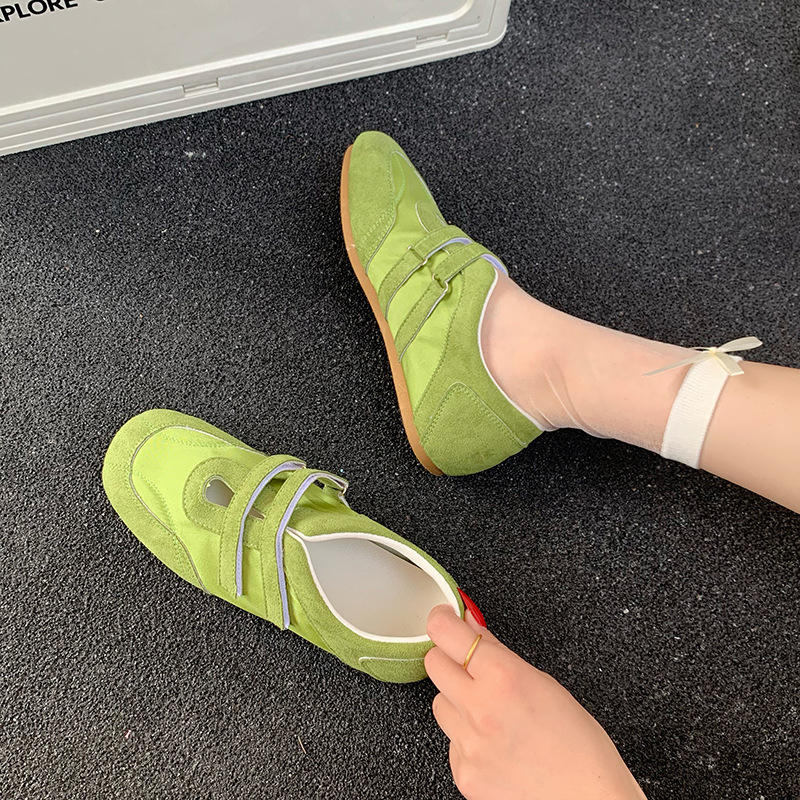 レトロワンラインベルト女性用道徳トレーニングシューズ 2025 春夏新ニッチデザインベルクロファッション多用途メリージェーンシューズ|undefined