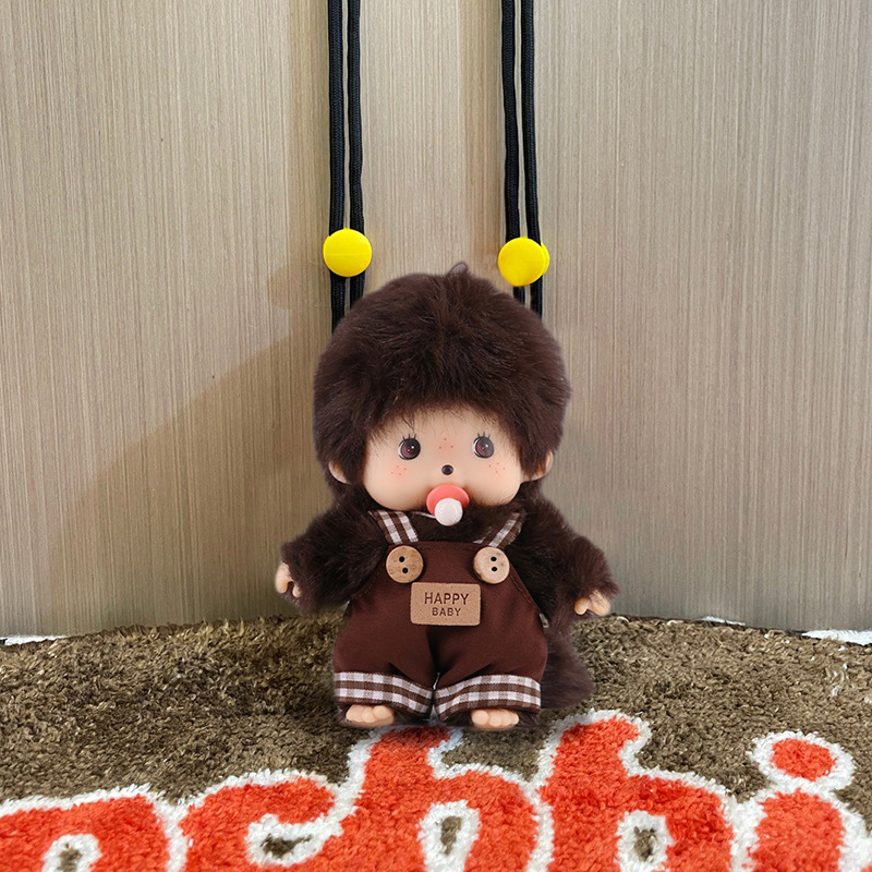 モンキーチェリー ぬいぐるみ かわいい 韓国風 クロスボディ 携帯電話バッククリップ 人形 携帯電話ケース ストラップ付き|undefined