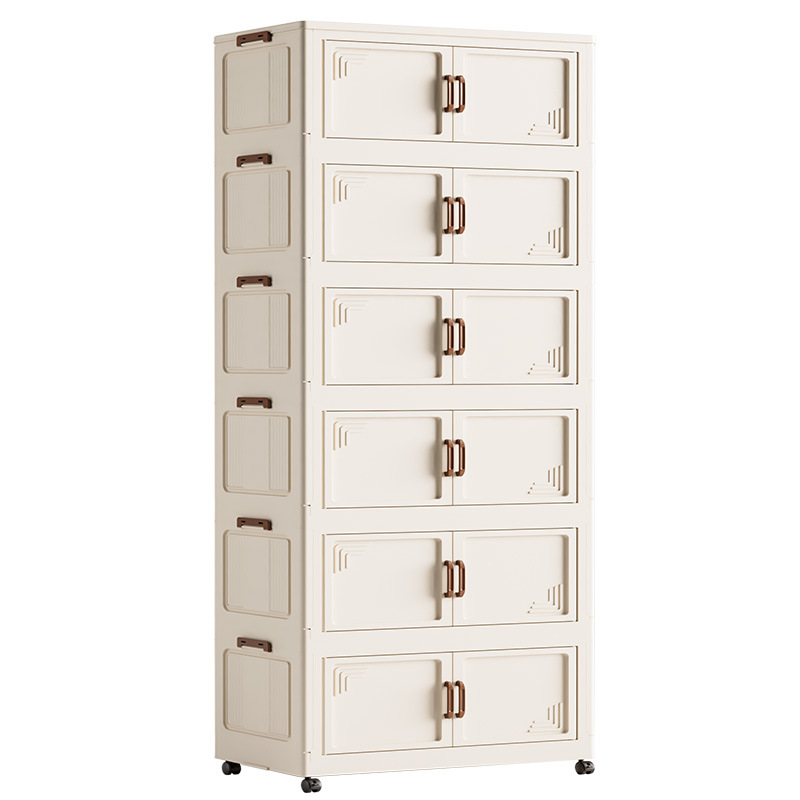 Armario de almacenamiento, armario de almacenamiento plegable, sala de estar doméstica, armario de almacenamiento de instalación gratuita, armario de juguetes para niños, armario de almacenamiento de plástico para artículos diversos