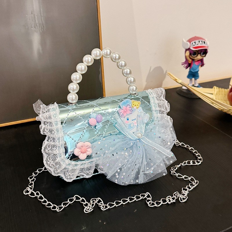 Bolsos infantiles, bolsos de moda princesa de perlas, bolsos de cambio de chicas lindas, bolsos de hombro de chicas