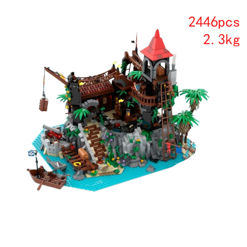 Cross-border Hot-selling In-stock MOC-136965 Small-piece Assembly Building Block Toy Pirate Castle Educational Model_voghion.com