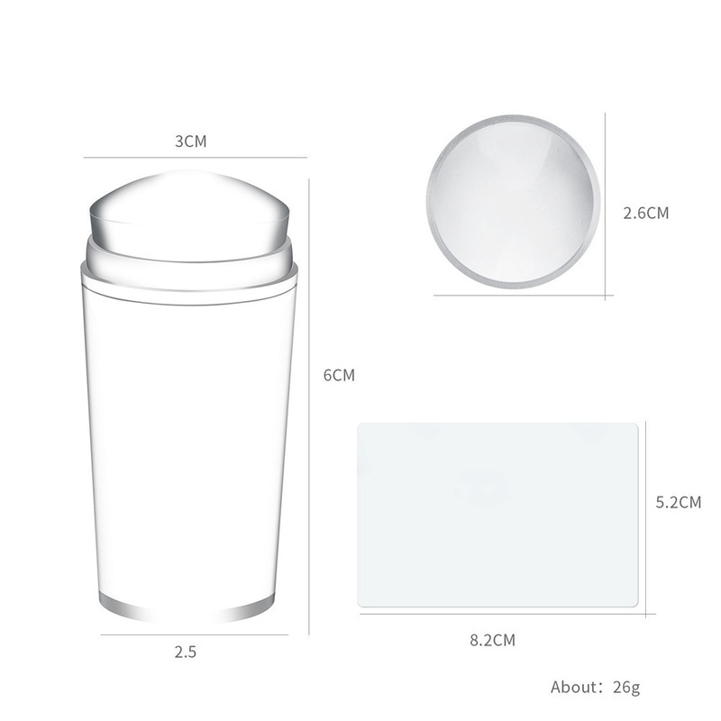美甲法式硅胶印章转印头透明乳白印花模版工具带刮刀光疗指甲套装|undefined