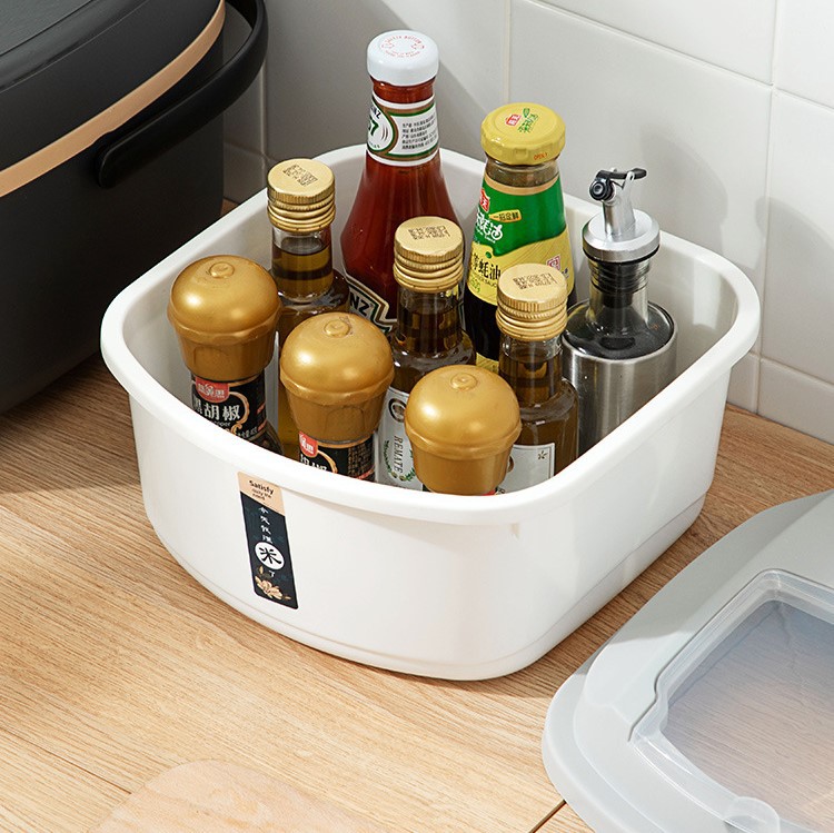 51N Rice Bucket Rice Storage Box Kitchen Household Moisture-proof Grain Noodles Pet Grain Storage Box Multi-functional Flip Plastic