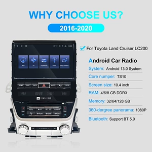 Toyota Land Cruiser LC200 üçün Android Böyük Ekran Avtomobil Naviqasiyası