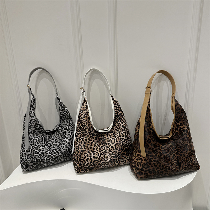 Casual coreano de gran capacidad bolso de brazo para mujeres 2024 nuevo leopardo moda bolso de mano de moda moda moda bolso de mano