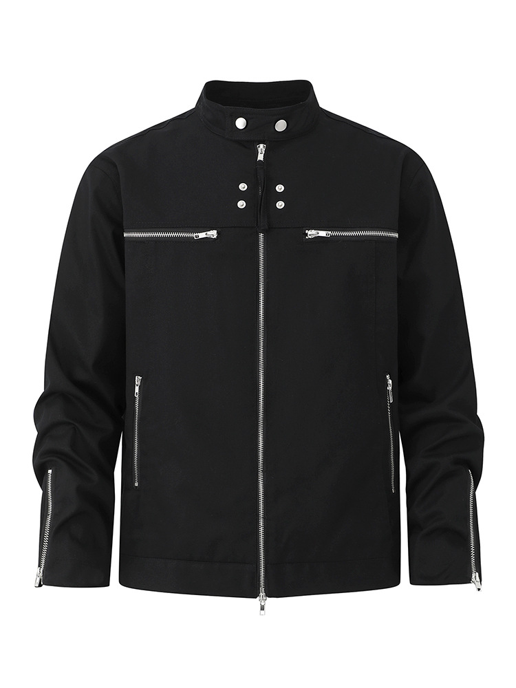 MYQ高級感ショート機能コート男性春のゆるいスタンドカラージャケット