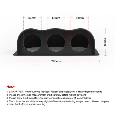 automobile instrument, Black Carbon Pattern 52mm Dual-Hole