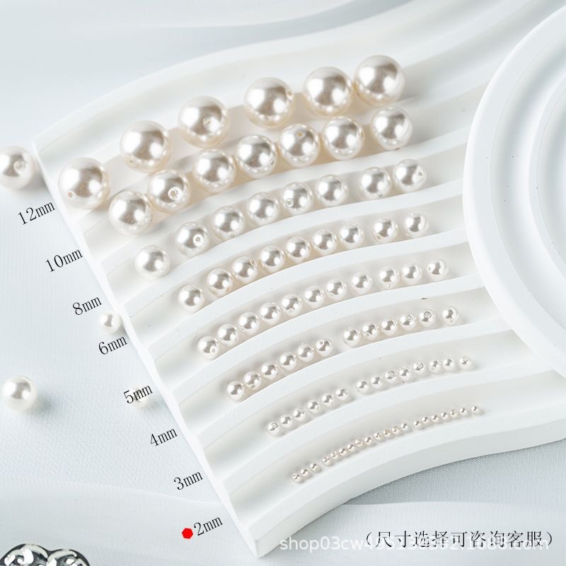 卸売り650ガラス真珠DIYアクセサリー水晶ネックレス軽贅沢高級感鎖骨鎖散珠施家珍