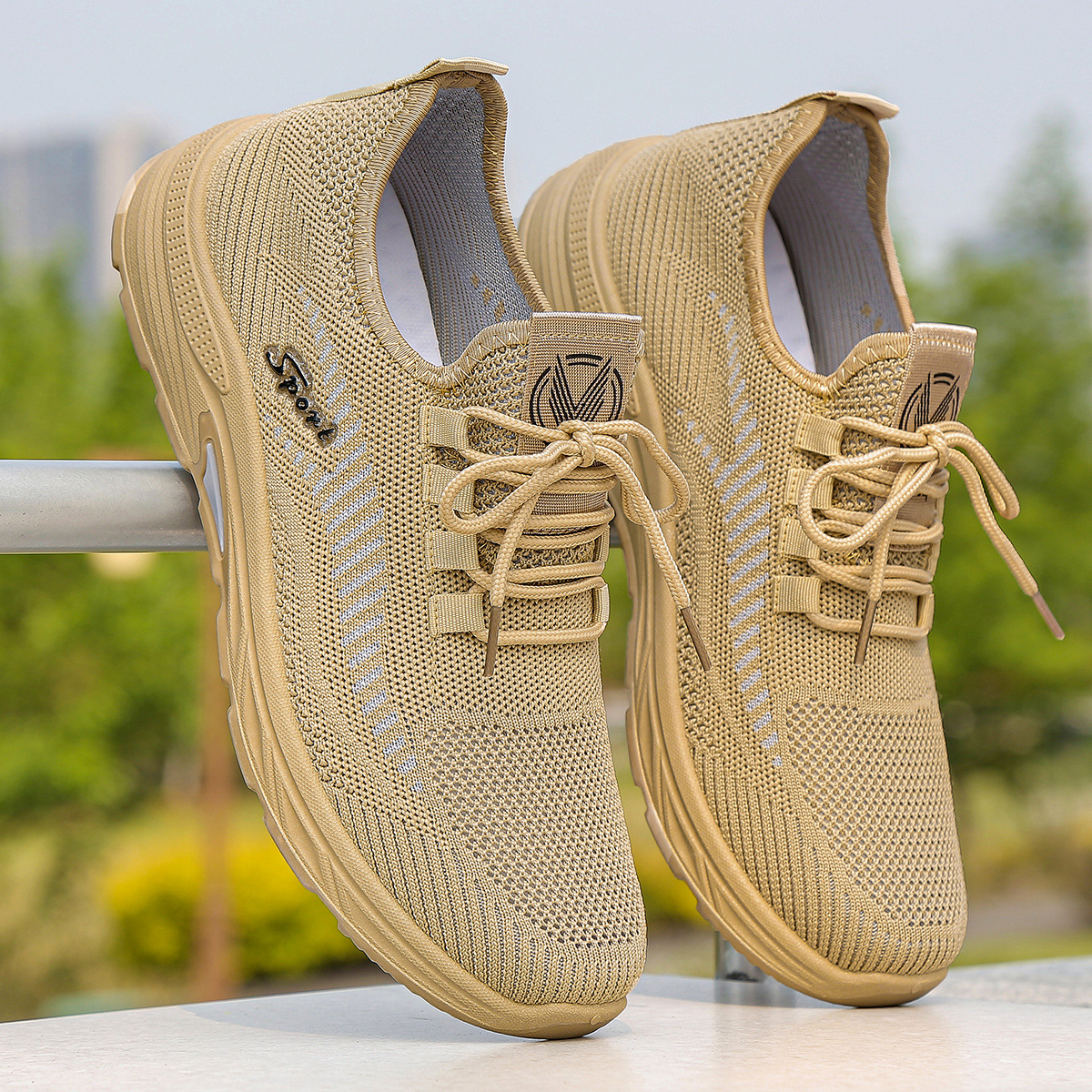 Thin summer sneakers, breathable comfortable footwear, casual footwear, antibacterial treatment