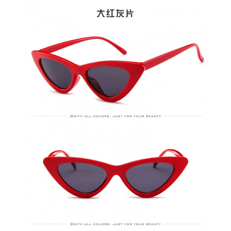 Europa y Estados Unidos transfronterizos gafas de sol de ojo de gato de moda fotográfica simple con gafas de sol de marco pequeño gafas triangulares 9788