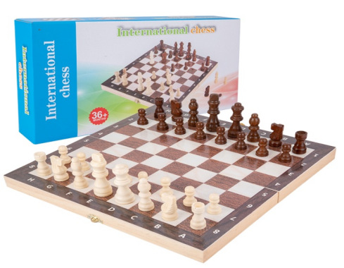 Ajedrez magnético transfronterizo de madera 2 en 1 ajedrez plegable juegos juegos competitivos para adultos y niños juguetes de puzzle al por mayor