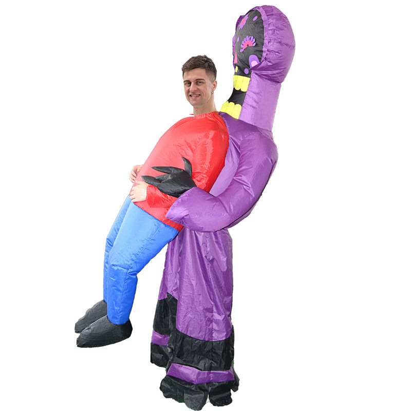 Venta caliente Traje inflable transfronterizo Dinosaurio de Halloween Alien Tyrannosaurus Rex Dress Up Ropa de actuación divertida Decoración de fiesta