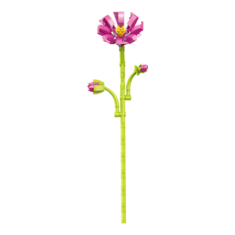 钻马积木花永生花束抱抱桶仿真花小颗粒积木DIY玩具七夕女生礼物|undefined