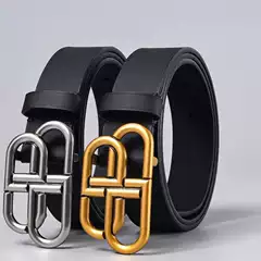 Classic men's and women's belt casual belt BB buckle pants belt versatile men's and women's internet celebrity niche light luxury pants belt