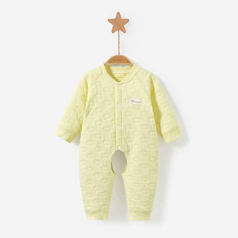 Ropa de bebé recién nacido, primavera, otoño e invierno, hombres y mujeres, algodón puro, monos cálidos, mameluco, entrepierna abierta acolchada, ropa de otoño para bebés