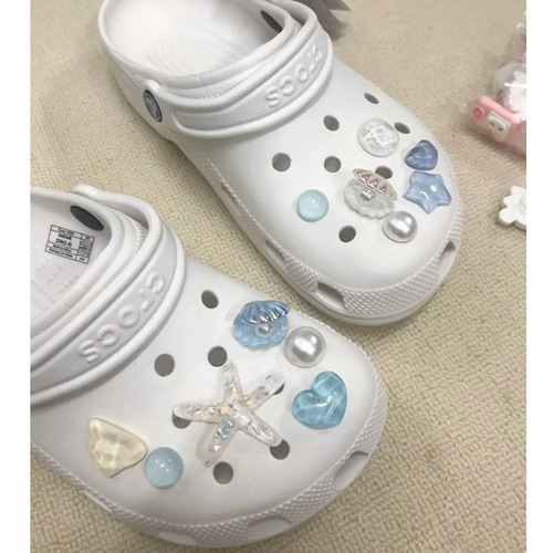 Best-selling star shell resin accessories hole shoe phone case DIY material factory wholesale pj1793