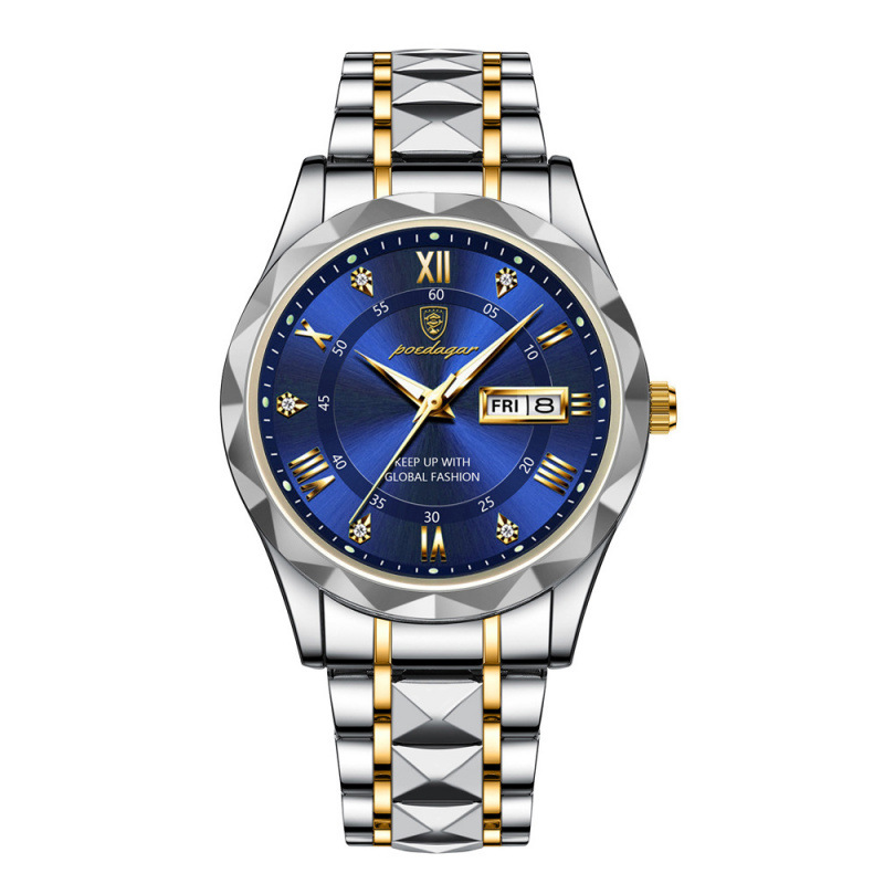 Men's Fully Automatic Waterproof Luminous Watch Casual Business Dual Calendar Watch Men's Male Student Fashion Table