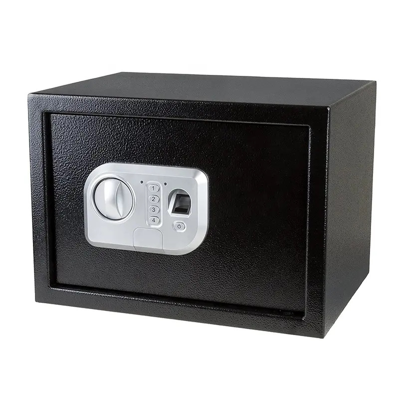 25小型指纹金属带锁保险箱家用办公保险柜密码锁防盗箱便携密码箱
