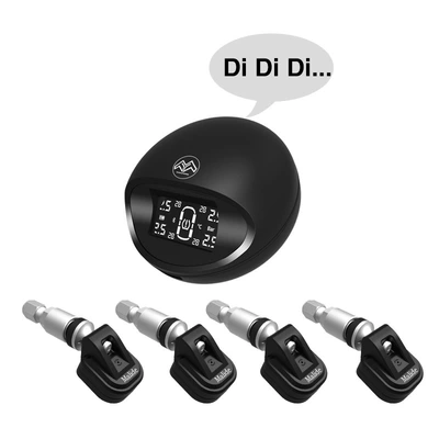 Tire Pressure Monitoring Built-In Sensor High-Precision Beeping Universal Wireless Tire Pressure Tpms Smart for Cars (Tire pressure monitoring system) - round-display-built-in-sensor-set