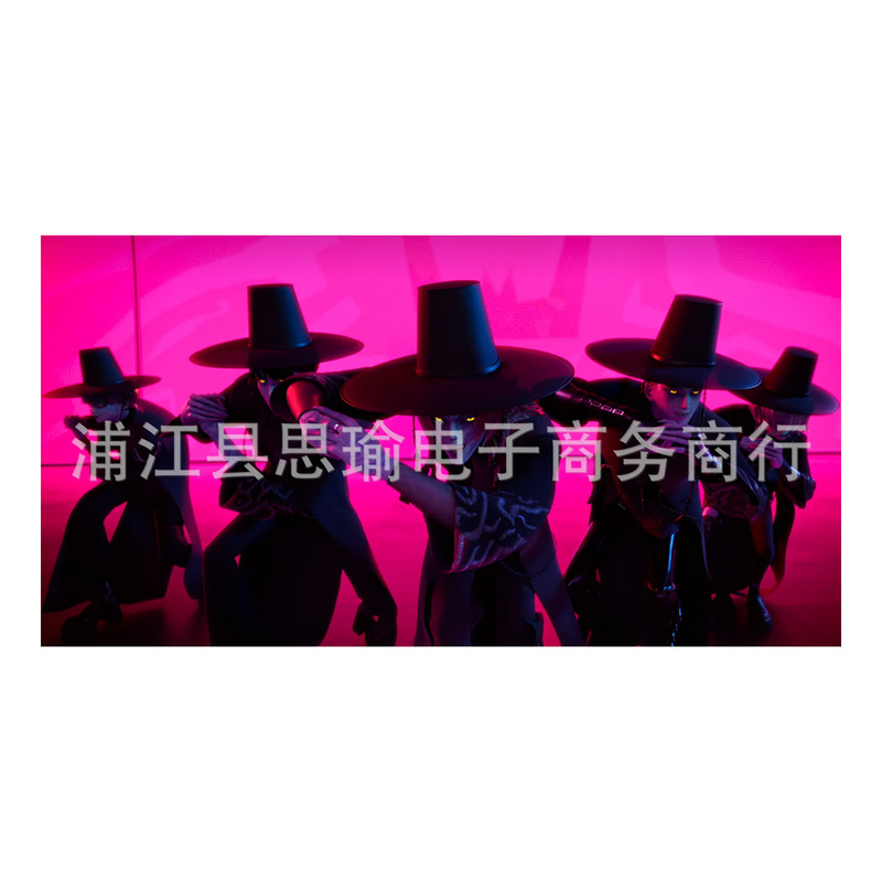 新款沙加男团猎魔男团主题生日派对装饰拉旗蛋糕插排螺旋气球套装|undefined