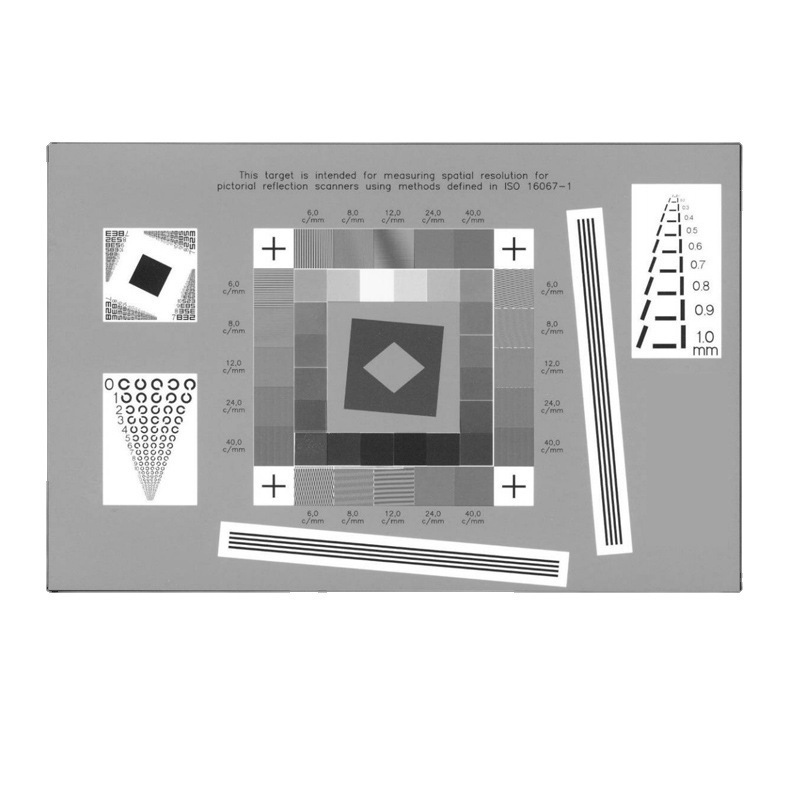 三恩驰反射扫描仪测试图QA-61高清分辨率测试图卡ISO-16067测试卡