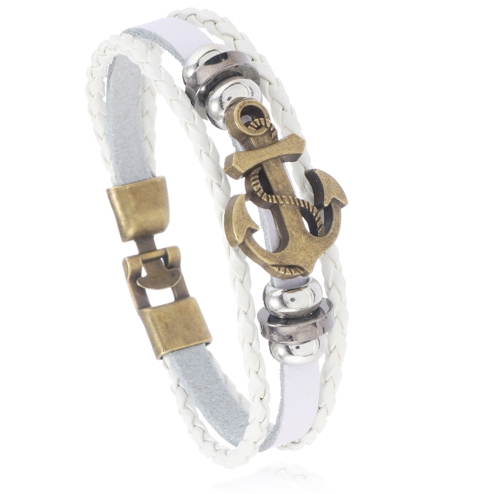 20g Weight Bracelets Classification Alloy Chain Material 1 Piece Quantity Street Occasion Alloy, Leather Material Geometric Pattern Men's Gender Retro Style Retro Geometric Alloy Leather Men's Bracelets Men Cord & Leather Bracelets 8