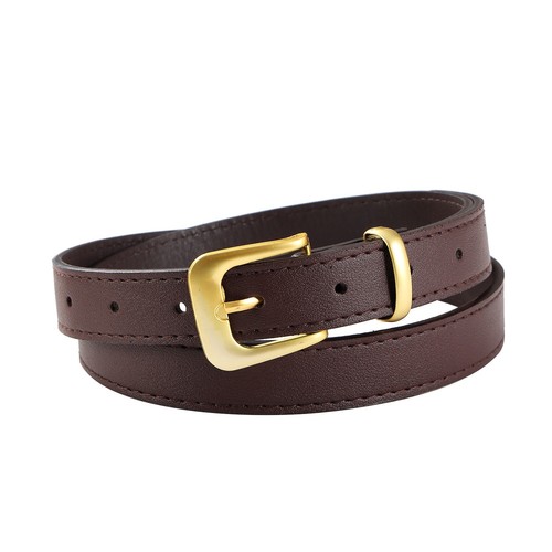 New stylish Korean version men's and women's versatile decorative jeans with a high-end sense of simplicity and gold needle buckle belt