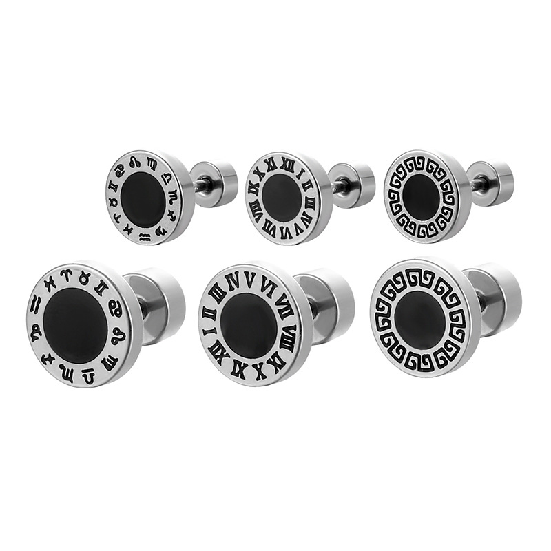 Simple Style Constellation Stainless Steel Plating Ear Studs 1 Piece display picture 2